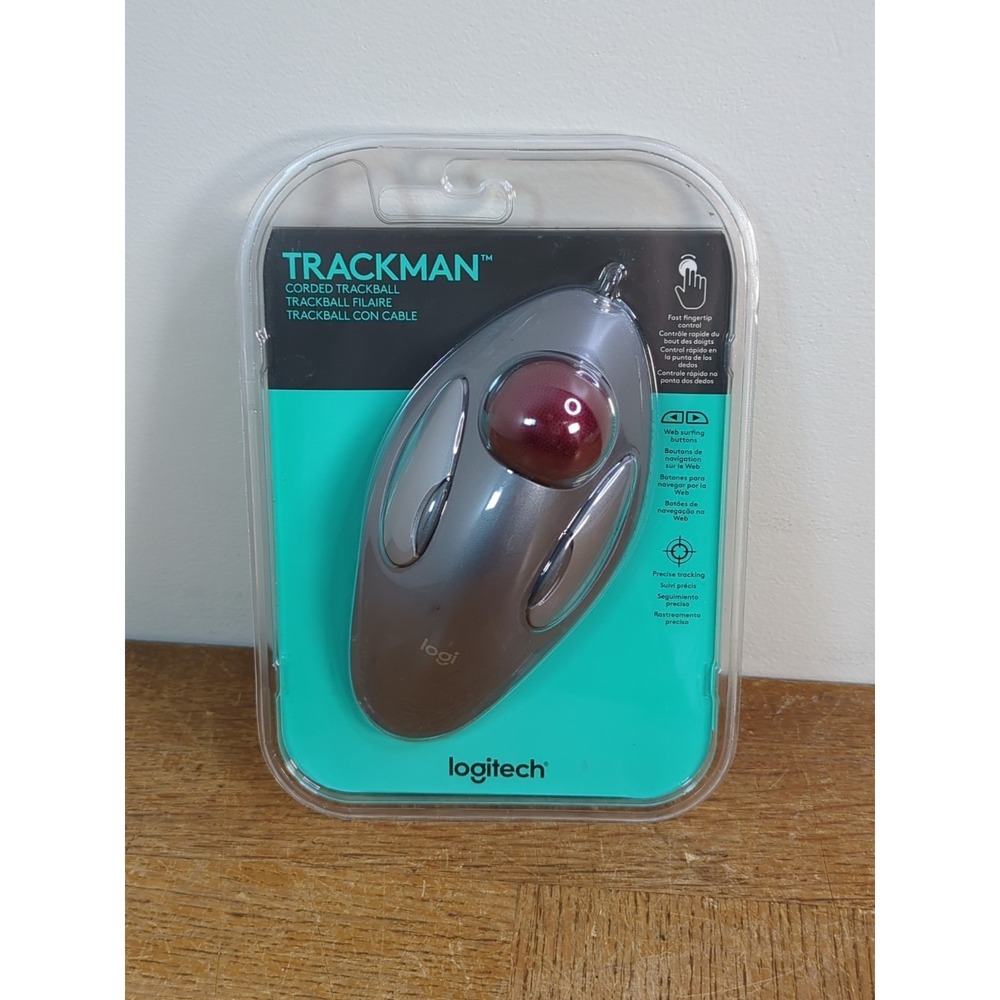 Logitech Trackman Trackball Mouse Wired Marble USB 910-000806 - Sealed NEW